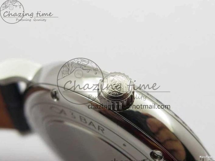 MIROTIME 0429 Portofino 37mm SS V7F 1:1 Best Edition Blue Dial Diamonds Bezel on Blue Leather Strap A Chic 7093